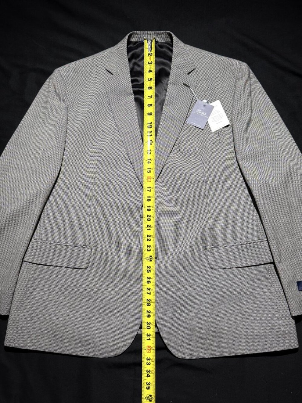 NWT Ralph by Ralph Lauren 2pc Suit 50R 45W BlK/White Houndstooth Wool Unaltered - Picture 7 of 15